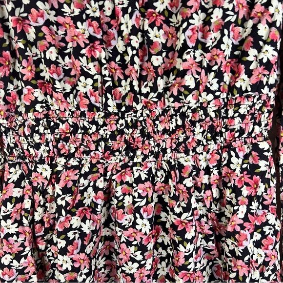 Zara Basic Fully Lined All Over Floral Shirred A-Line Dress Size Medium - Picture 7 of 10